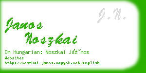 janos noszkai business card